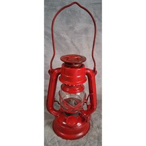 Vtg Winged Wheel No 350 Red Kerosene Lantern Japan Hurricane Lamp Lightly Used